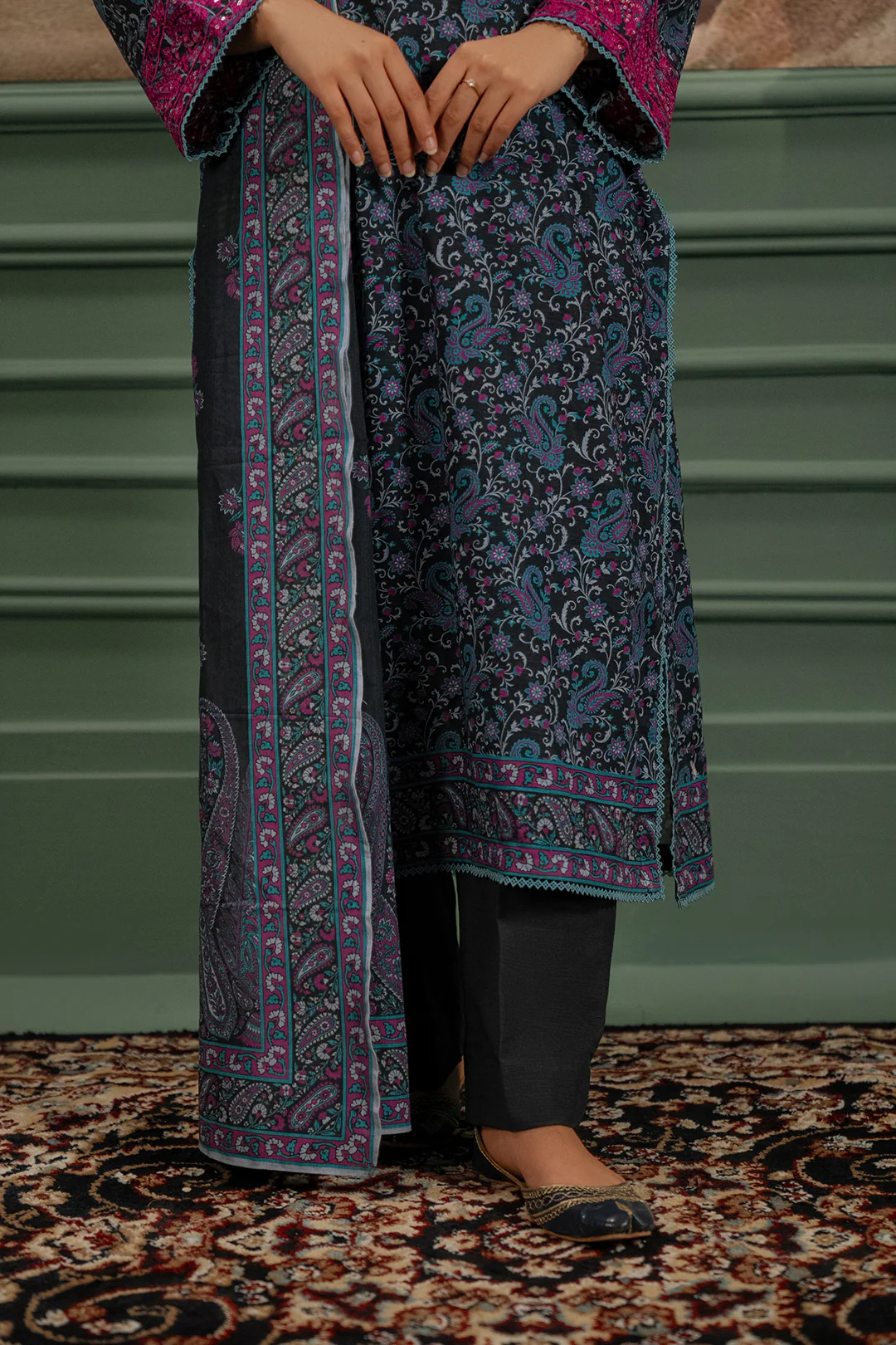 Embroidered Shirt Dupatta - 0347 - Image 4
