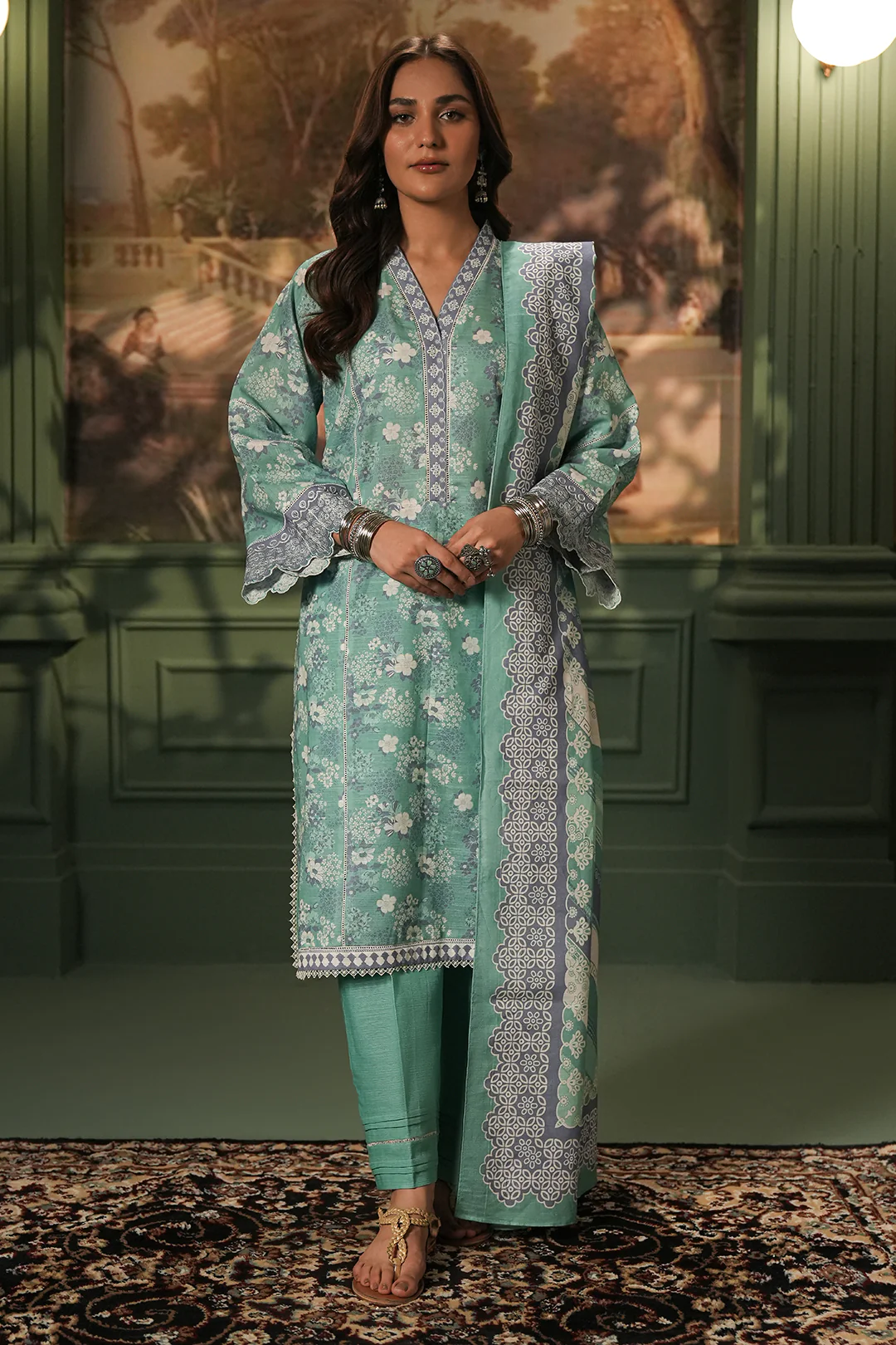 Embroidered Shirt Dupatta - 0351 - Image 2