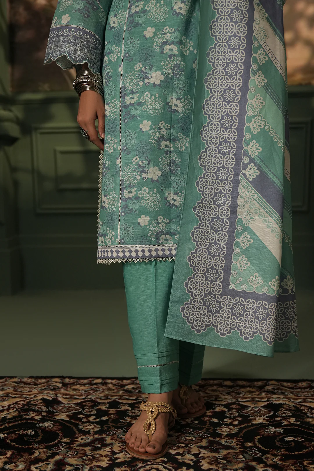 Embroidered Shirt Dupatta - 0351 - Image 3