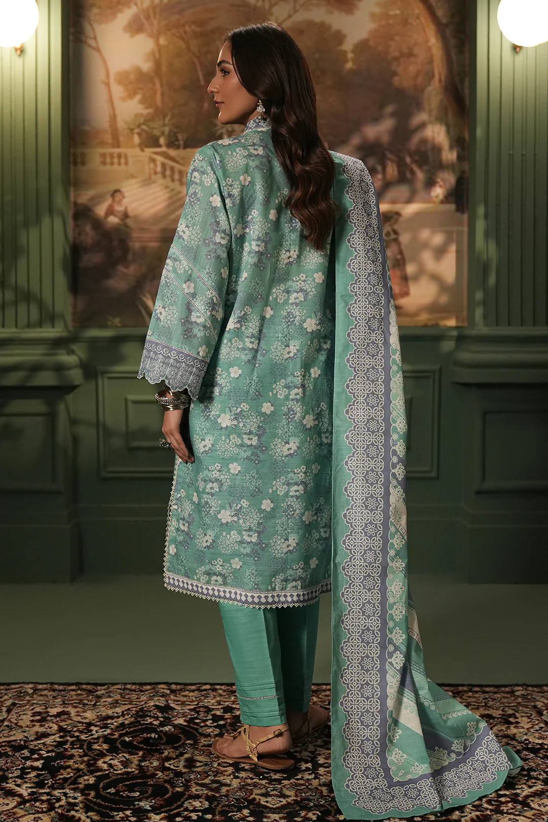 Embroidered Shirt Dupatta - 0351 - Image 4