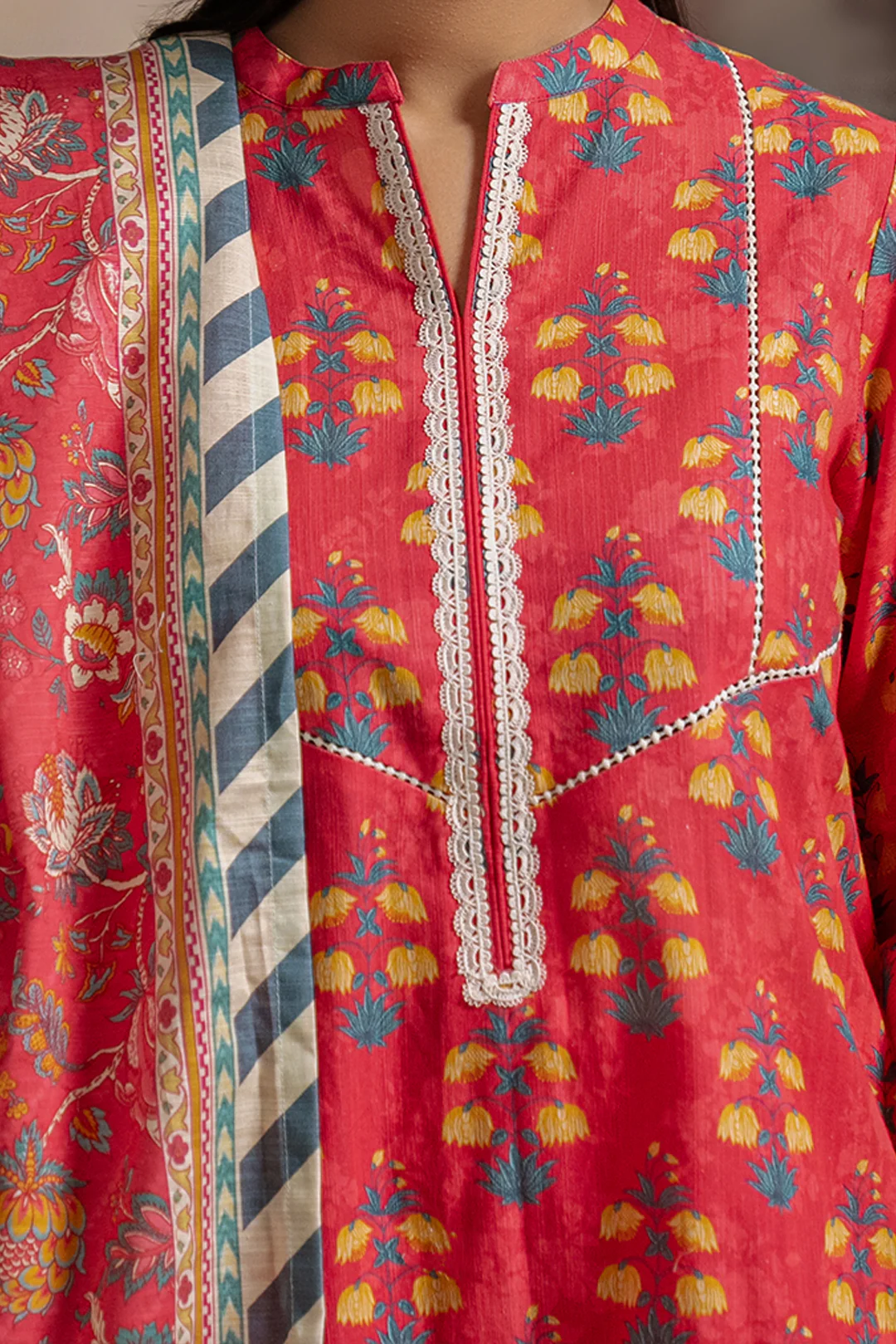 Embroidered Shirt Dupatta - 0437 - Image 4