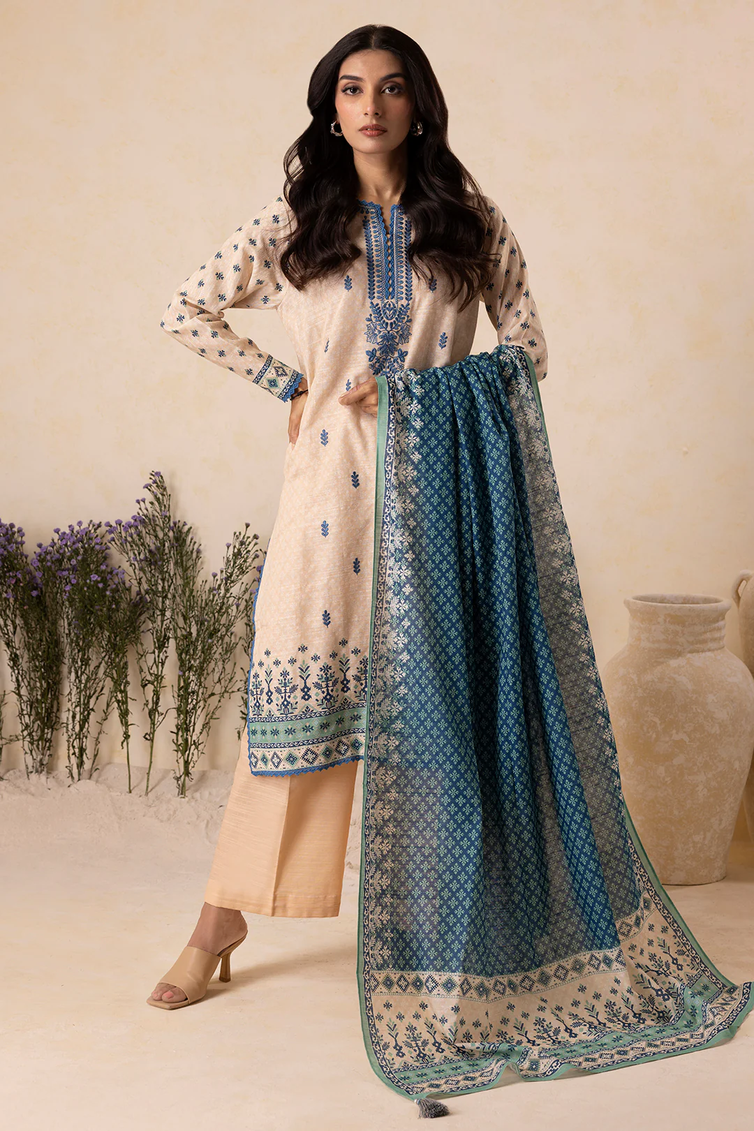 Embroidered Shirt Dupatta - 0129 - Image 2