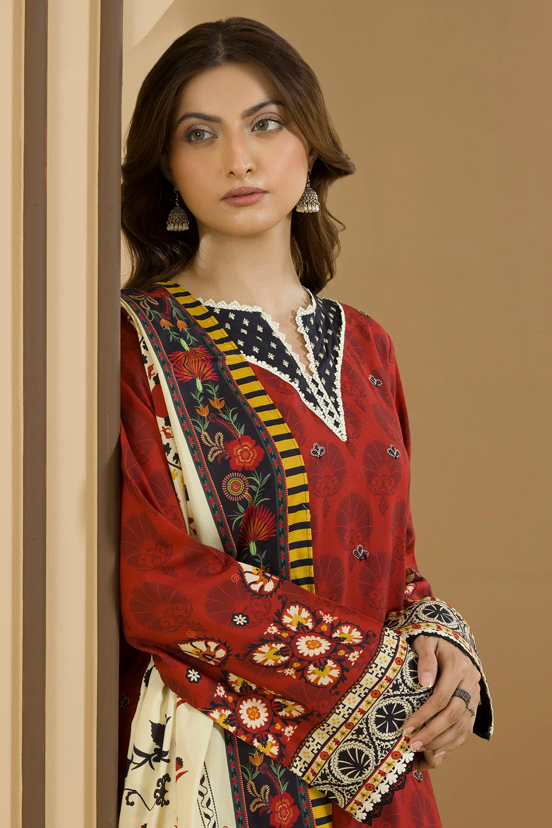 Embroidered Shirt Dupatta - 0254 - Image 4