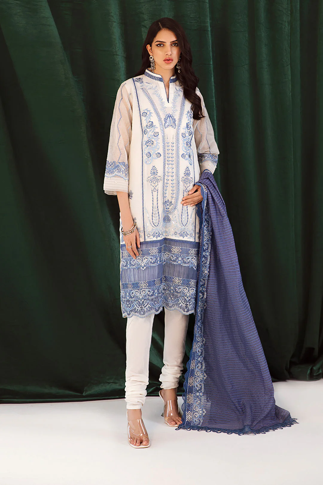 Embroidered Shirt Shalwar Dupatta - 0292 - Image 3