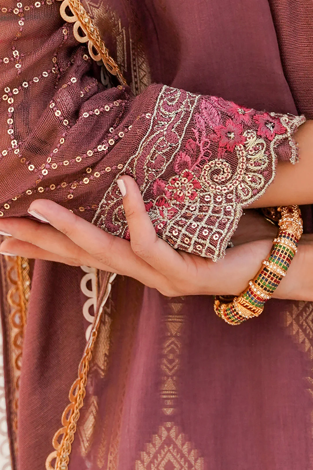 Embroidered Shirt Shalwar Dupatta - 0356 - Image 4