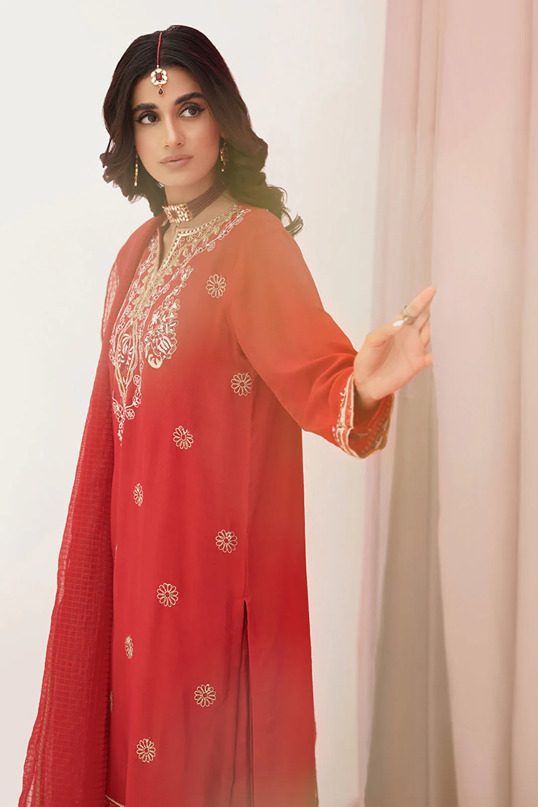 Embroidered Shirt Shalwar Dupatta - 0358 - Image 7