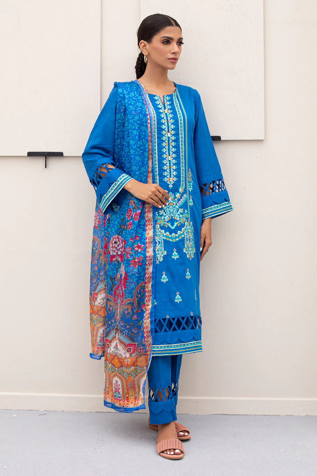 Embroidered Shirt Shalwar Dupatta - 0435 - Image 2