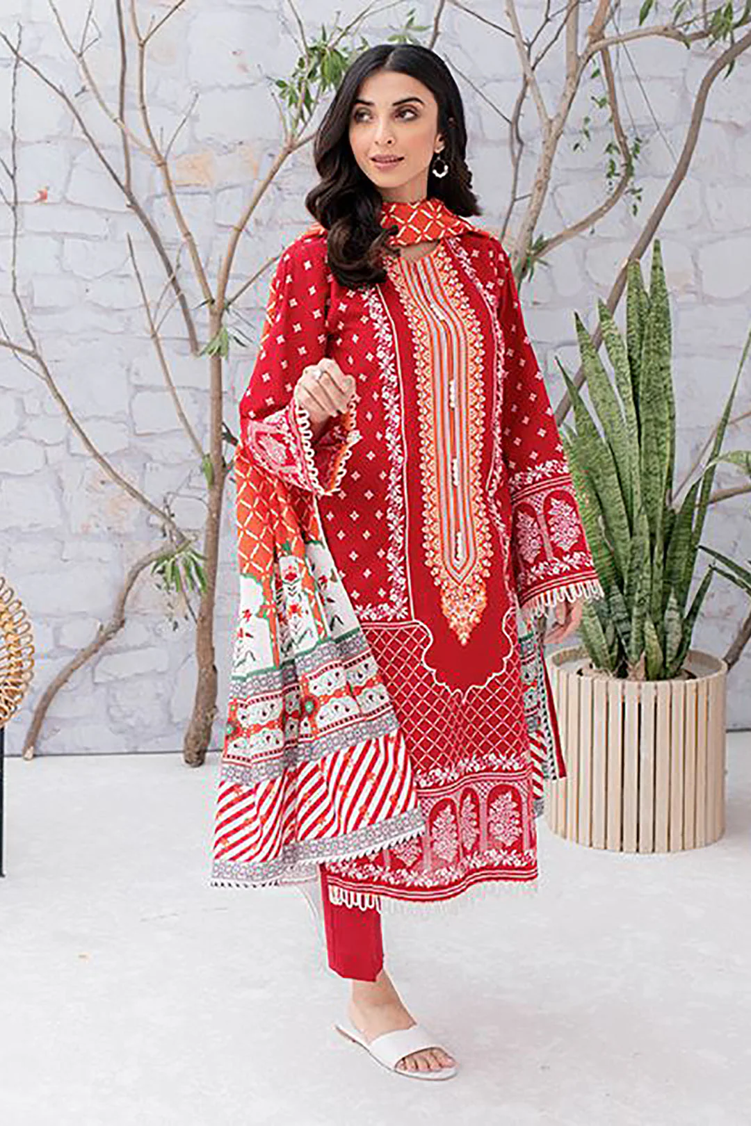 Embroidered Shirt Shalwar Dupatta - 0051 - Image 2