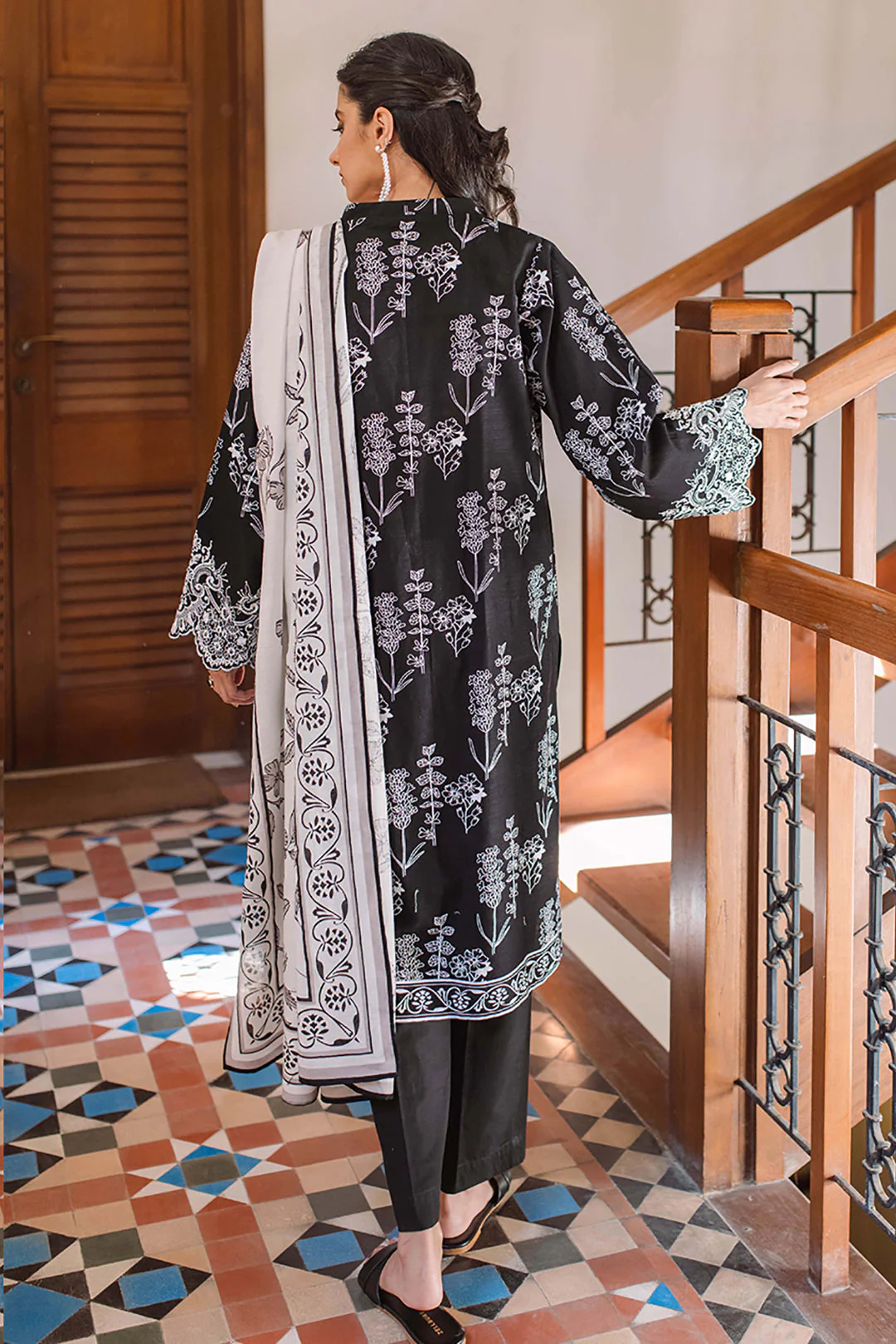 Embroidered Shirt Shalwar Dupatta - 0087 - Image 6