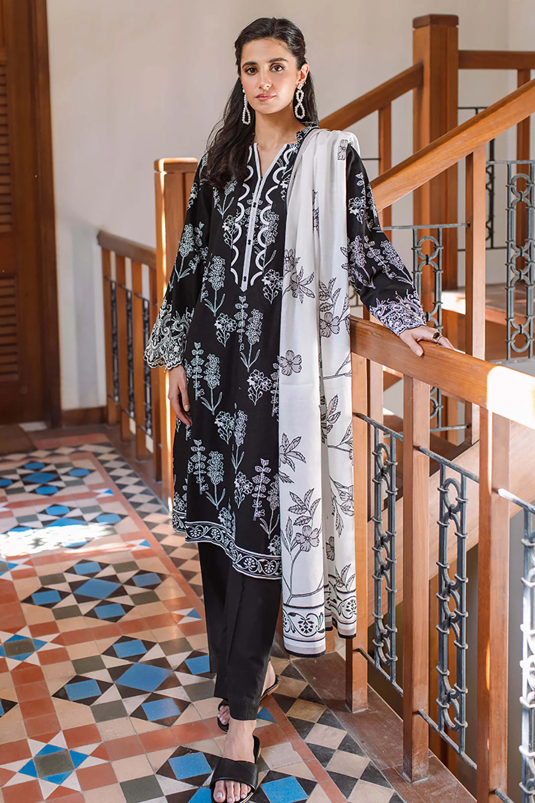 Embroidered Shirt Shalwar Dupatta - 0087 - Image 7