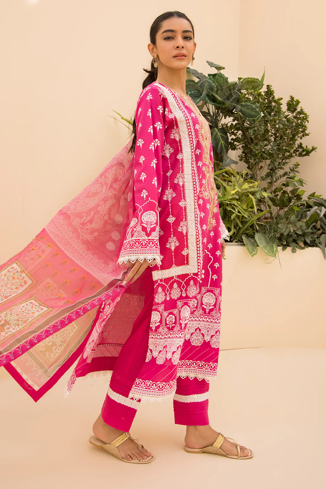 Embroidered Shirt Shalwar Dupatta - 0161 - Image 3