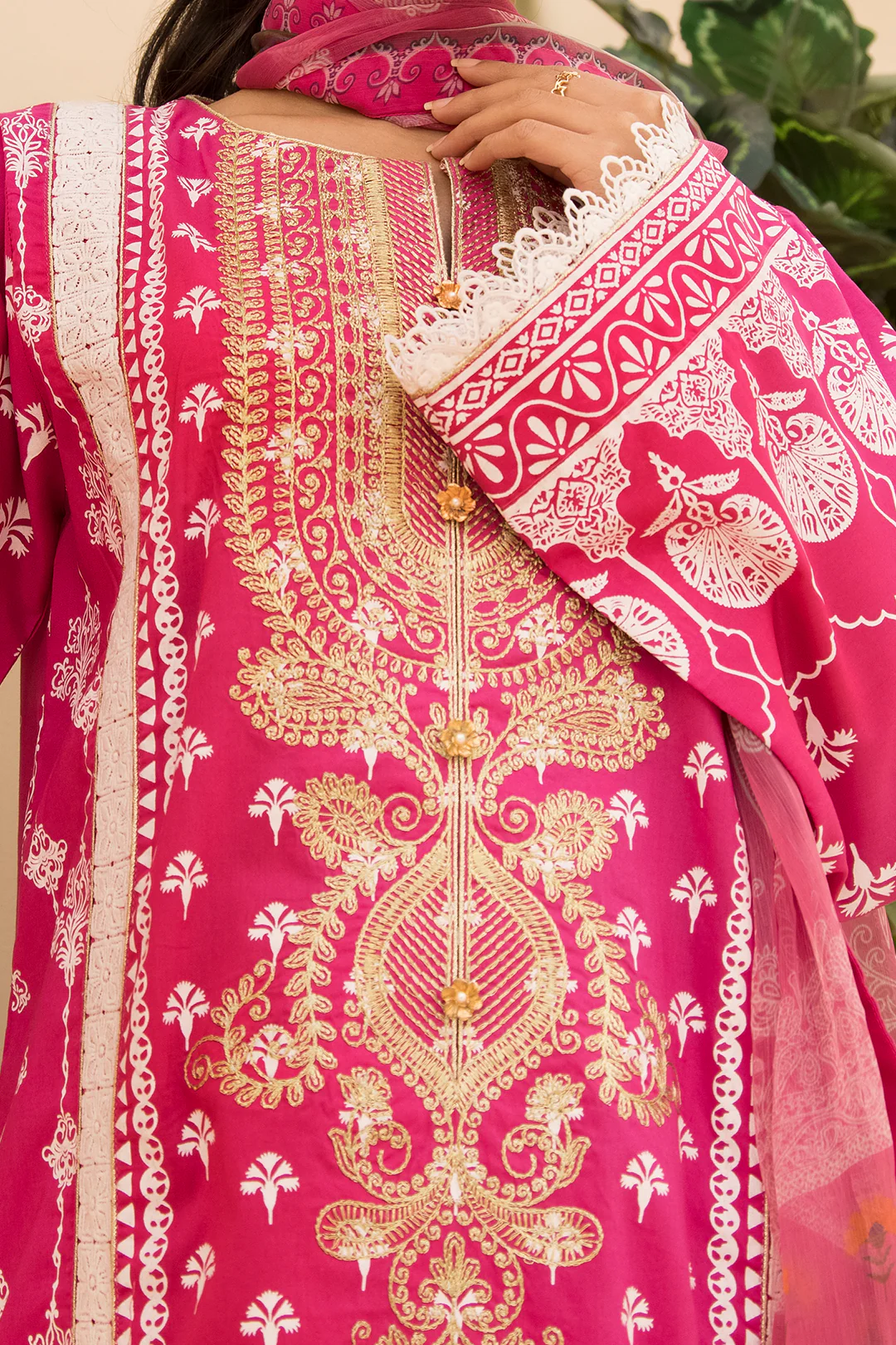 Embroidered Shirt Shalwar Dupatta - 0161 - Image 4