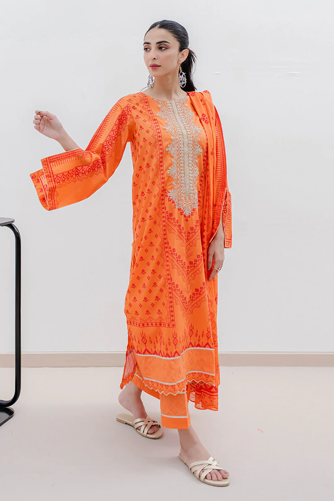 Embroidered Shirt Shalwar Dupatta - 0179 - Image 2