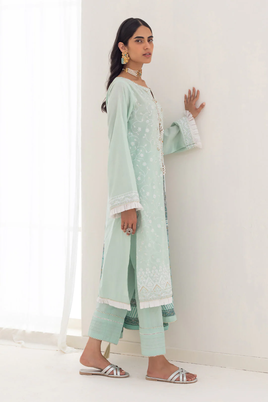 Embroidered Shirt Shalwar Dupatta - 0182 - Image 2
