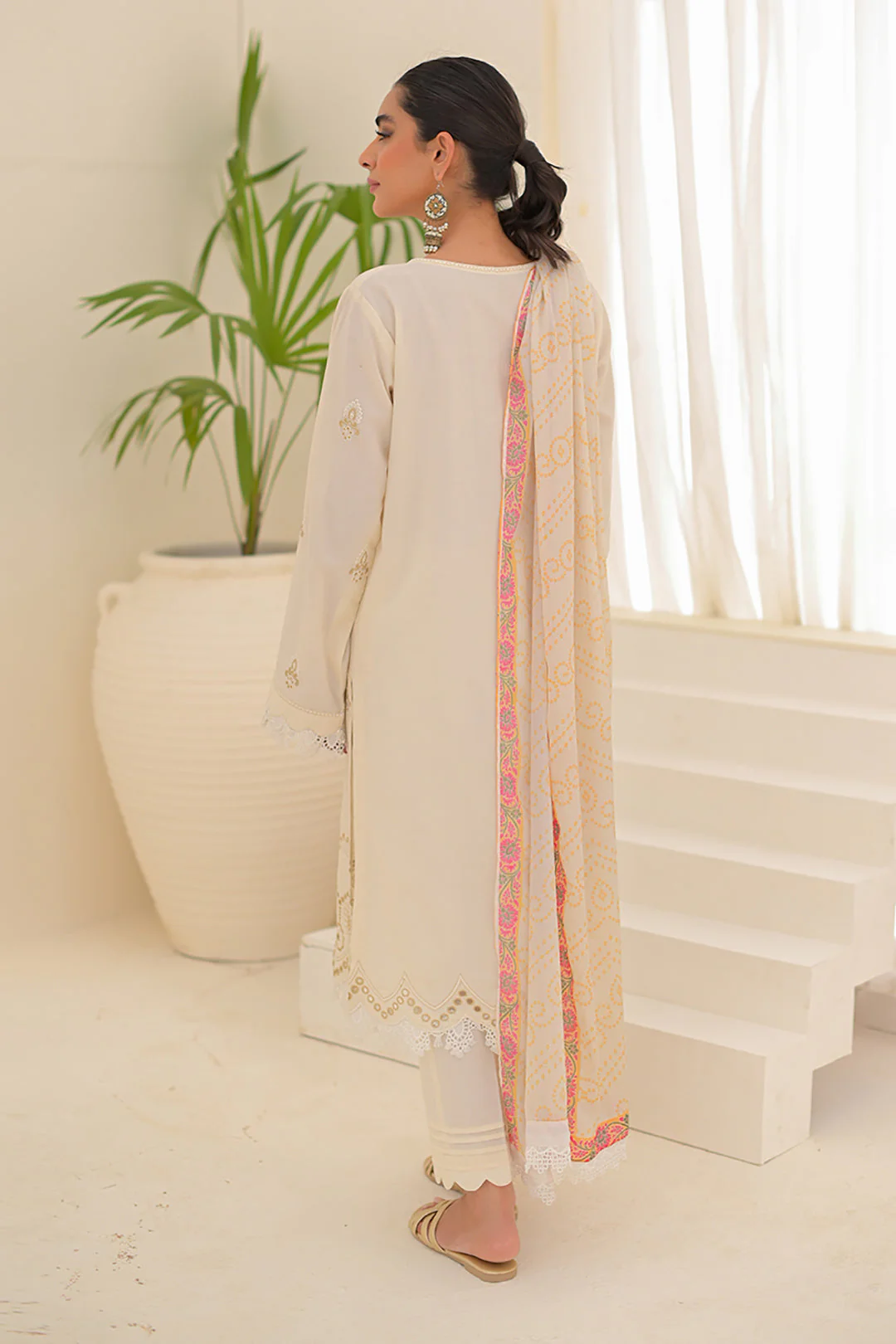 Embroidered Shirt Shalwar Dupatta - 0183 - Image 5
