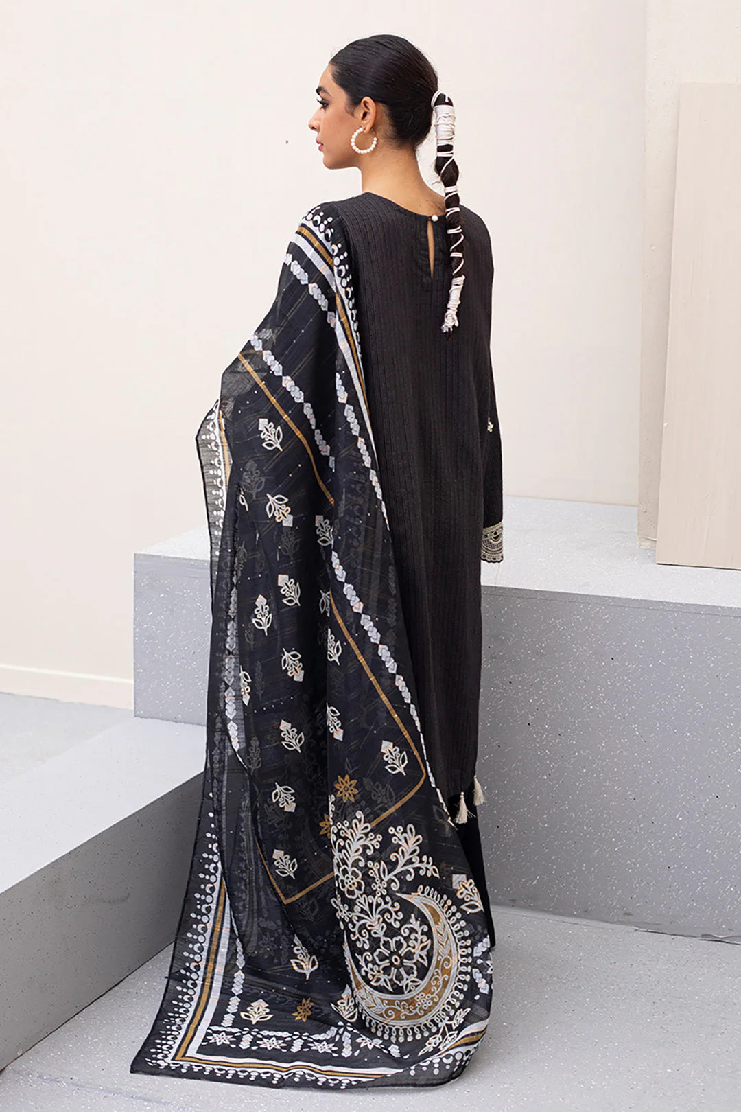 Embroidered Shirt Shalwar Dupatta - 0190 - Image 5
