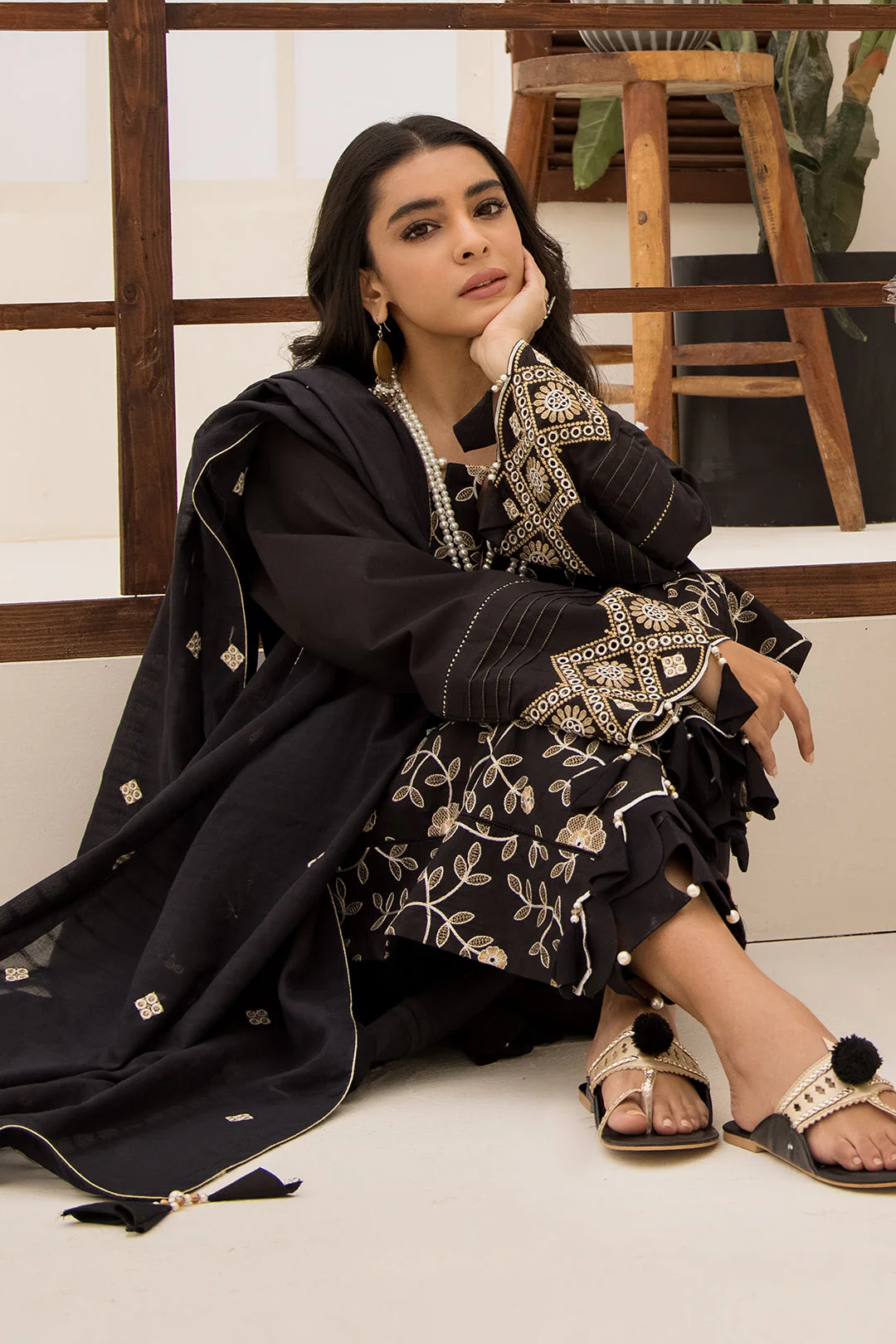Embroidered Shirt Shalwar Dupatta - 0192 - Image 5