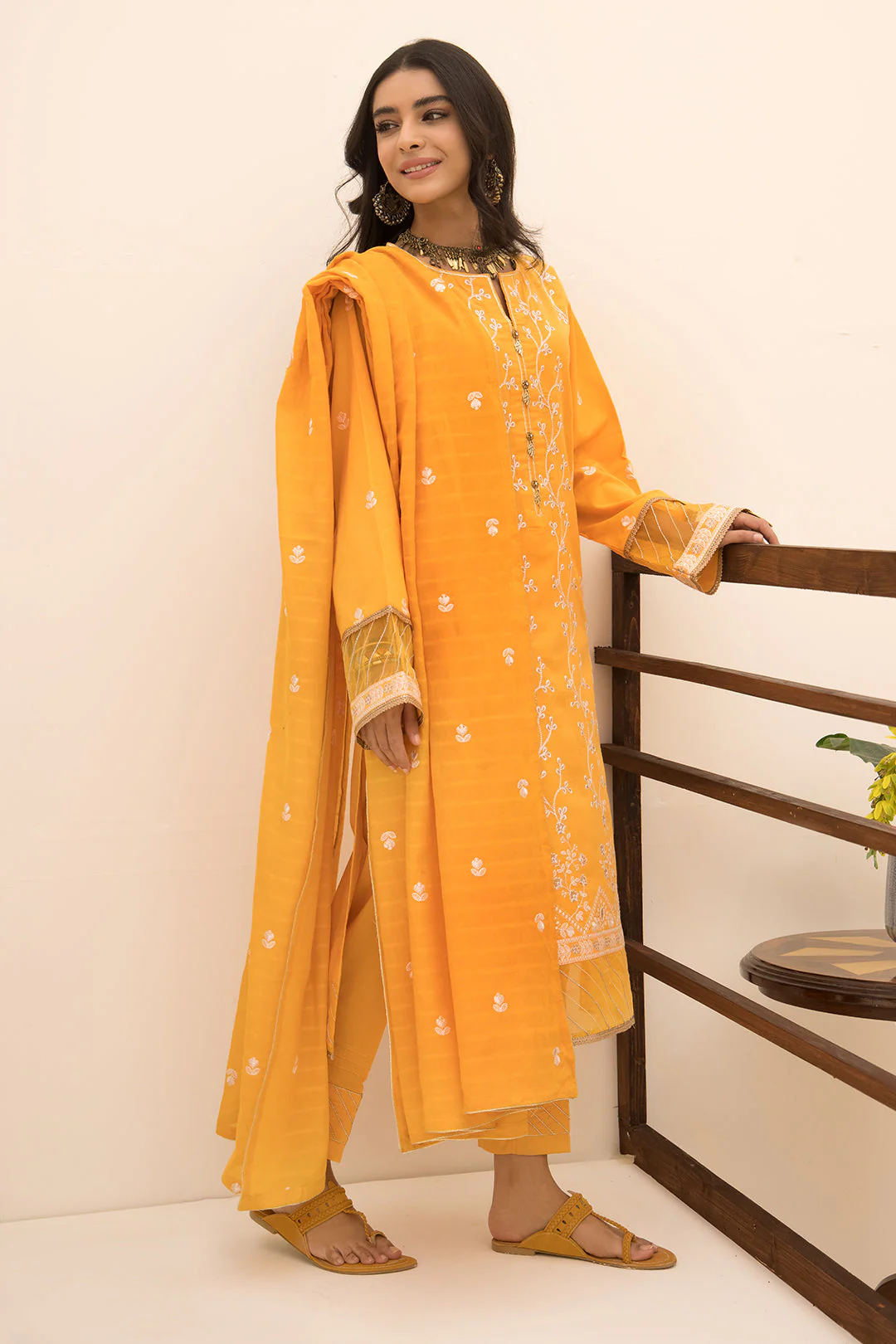 Embroidered Shirt Shalwar Dupatta - 0193 - Image 3