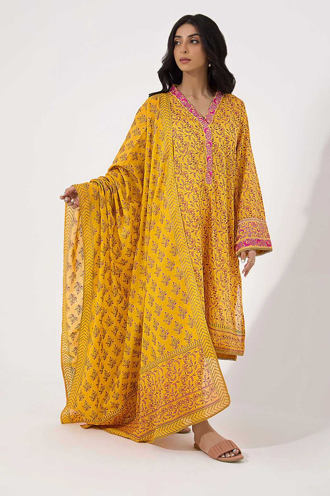 Embroidered Shirt Shalwar Dupatta - 0199 - Image 2