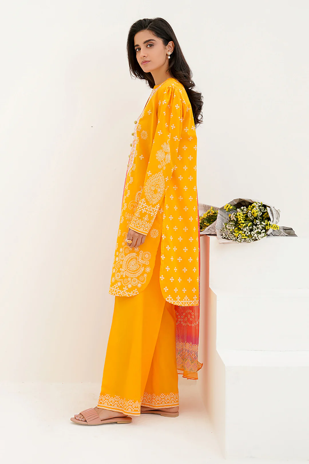 Embroidered Shirt Shalwar Dupatta - 0259 - Image 3