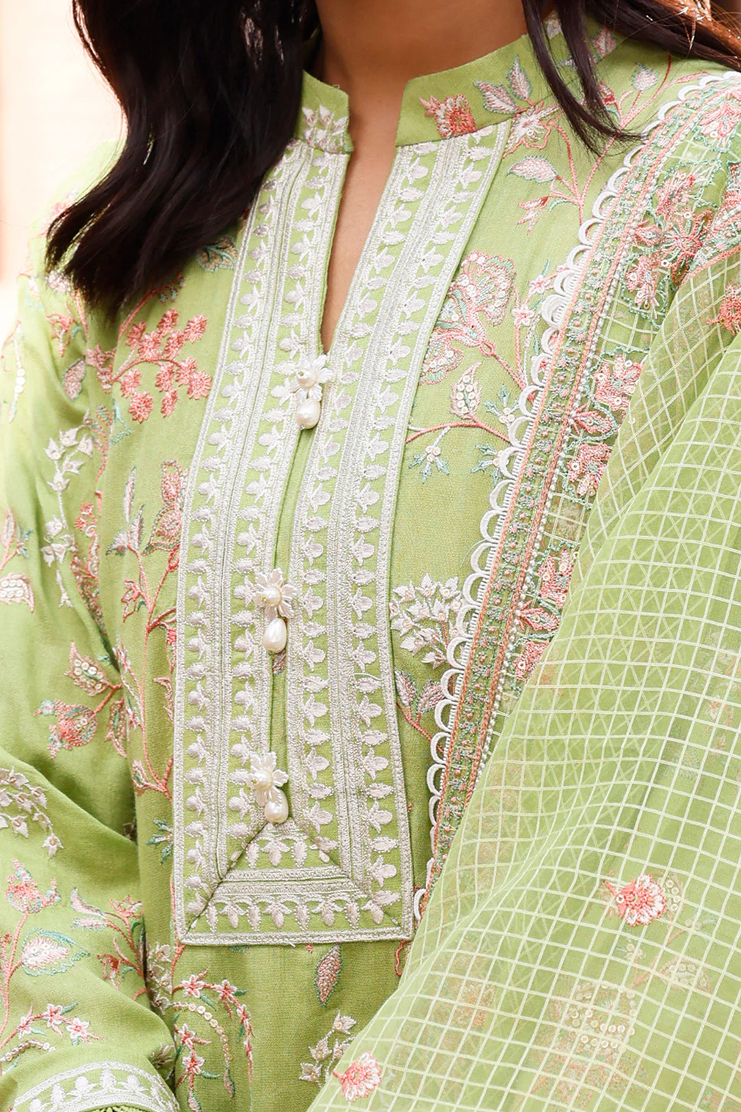Embroidered Shirt Shalwar Dupatta - 0290 - Image 4