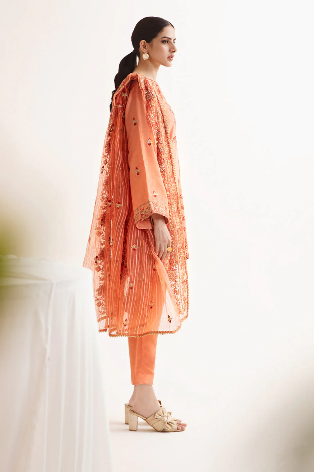 Embroidered Shirt Shalwar Dupatta - 0296 - Image 3