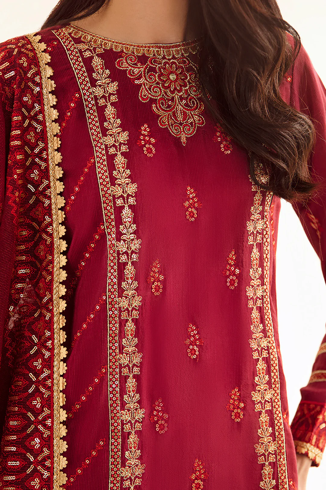 Embroidered Shirt Shalwar Dupatta - 0297 - Image 4