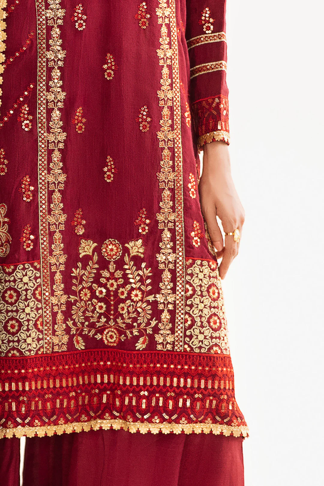 Embroidered Shirt Shalwar Dupatta - 0297 - Image 5