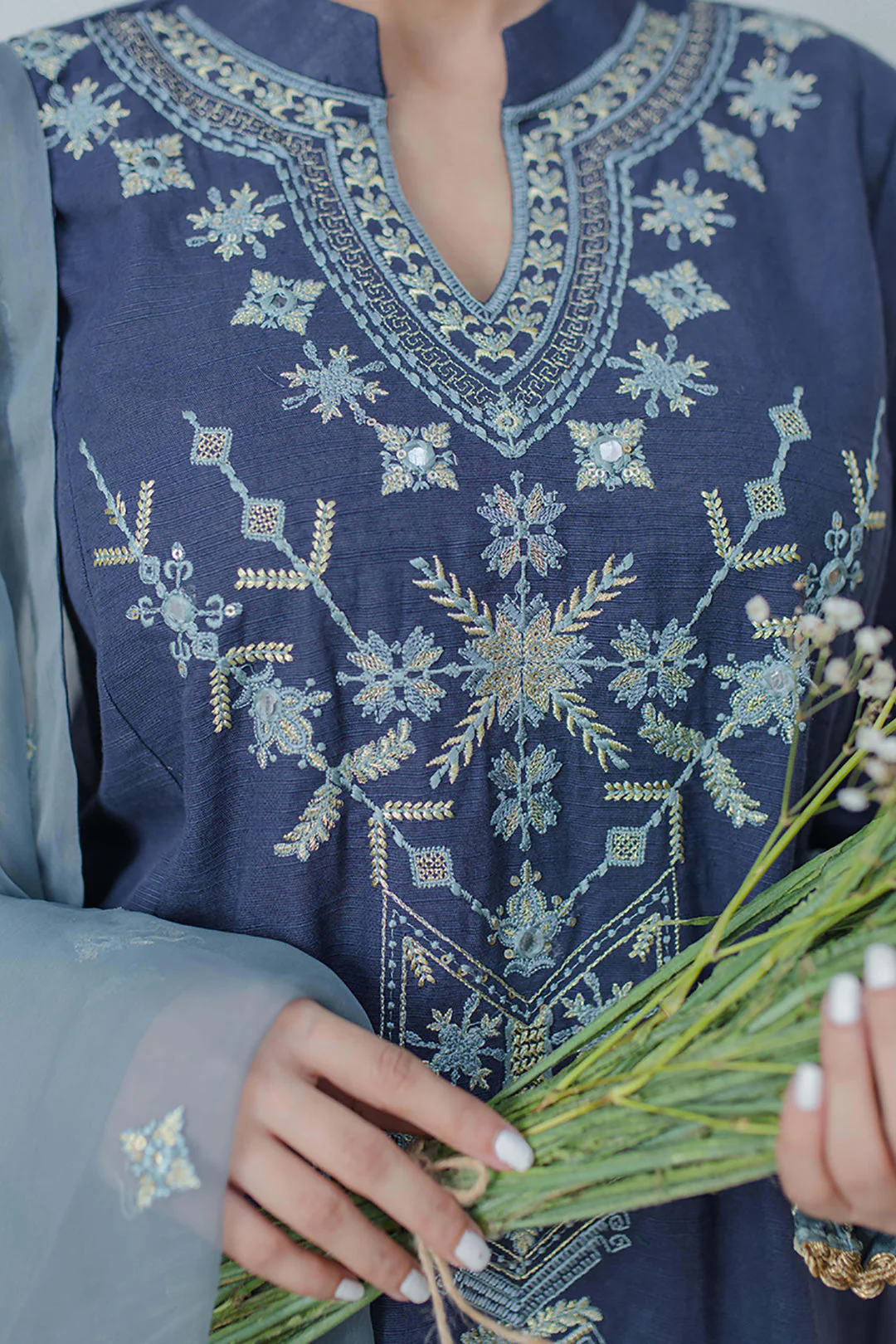 Embroidered Shirt Shalwar Dupatta - 0300 - Image 4