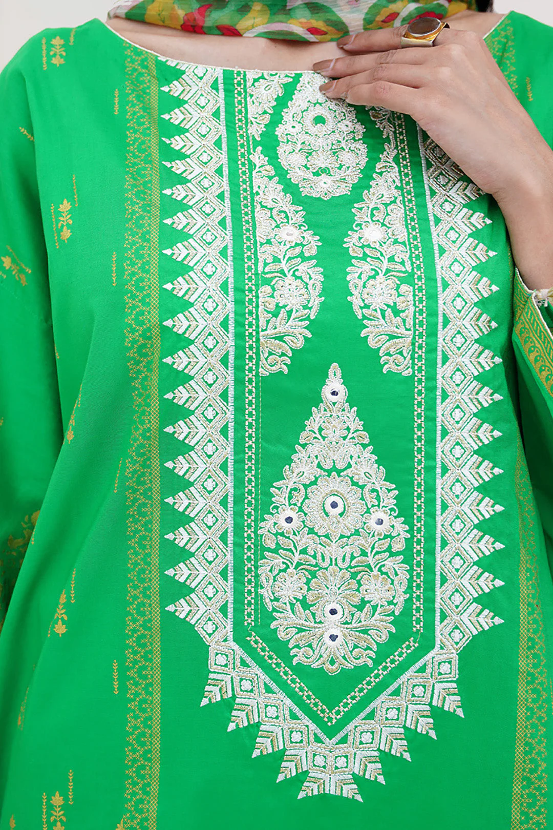 Embroidered Shirt Shalwar Dupatta - 0349 - Image 4