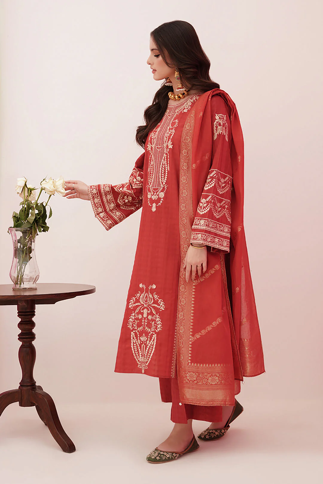Embroidered Shirt Shalwar Dupatta - 0350 - Image 3