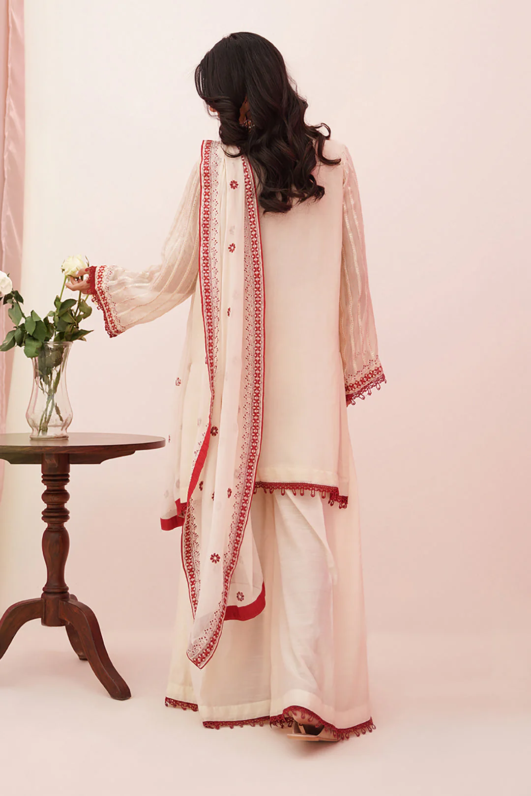 Embroidered Shirt Shalwar Dupatta - 0363 - Image 7