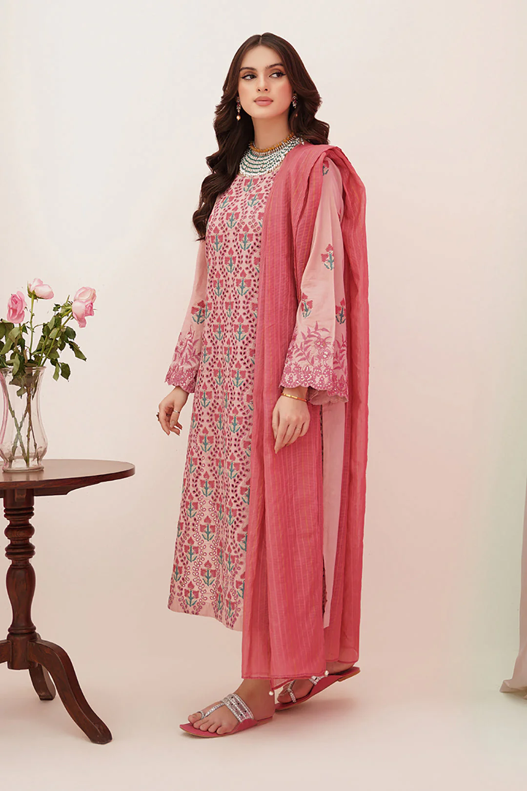 Embroidered Shirt Shalwar Dupatta - 0367 - Image 3