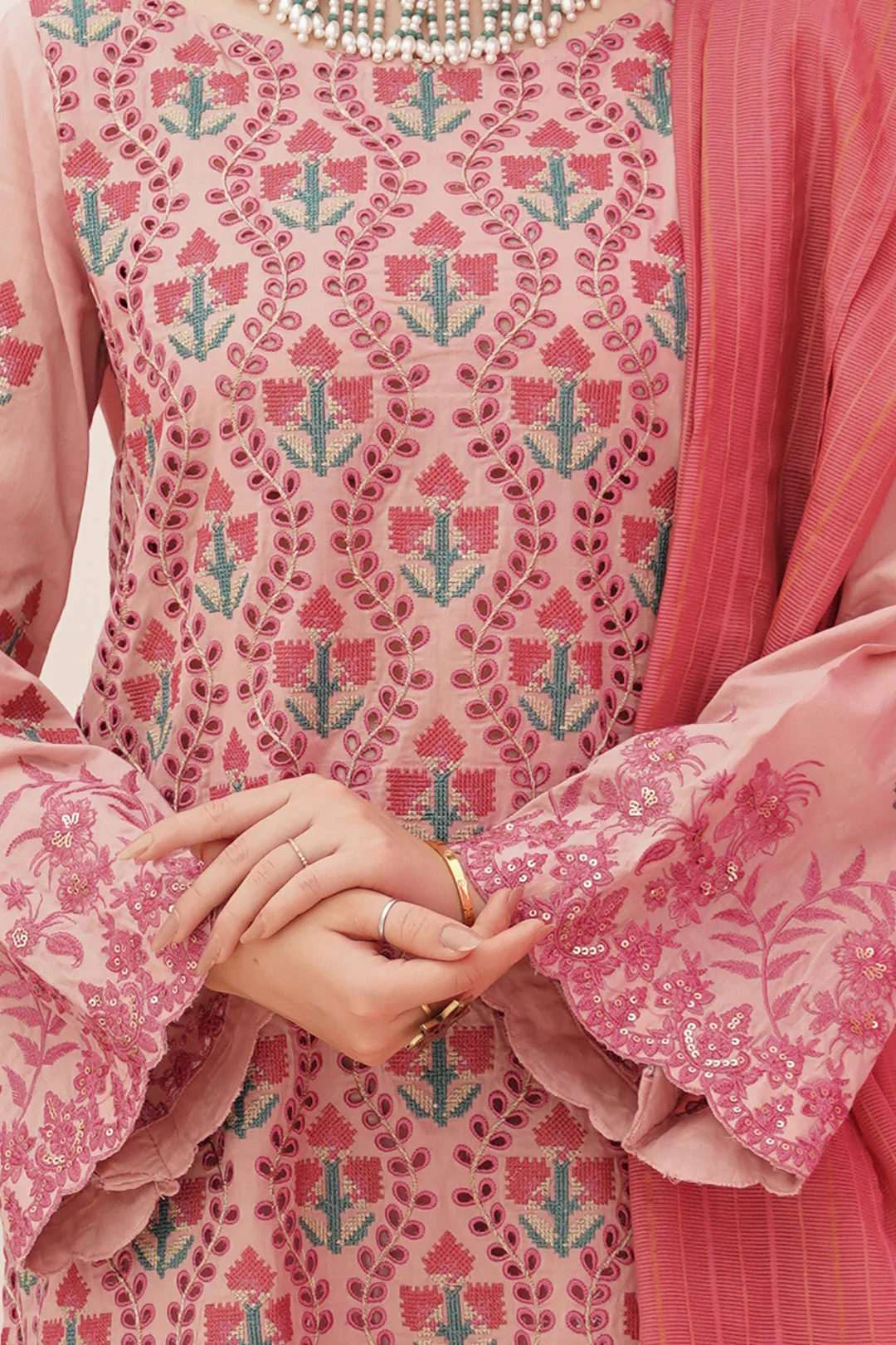 Embroidered Shirt Shalwar Dupatta - 0367 - Image 5