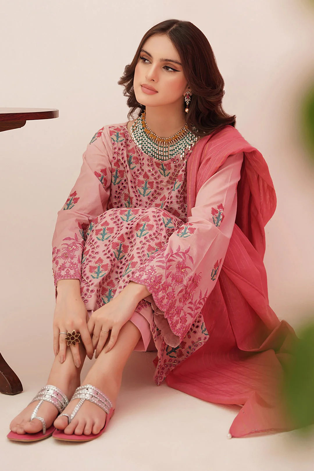 Embroidered Shirt Shalwar Dupatta - 0367 - Image 6