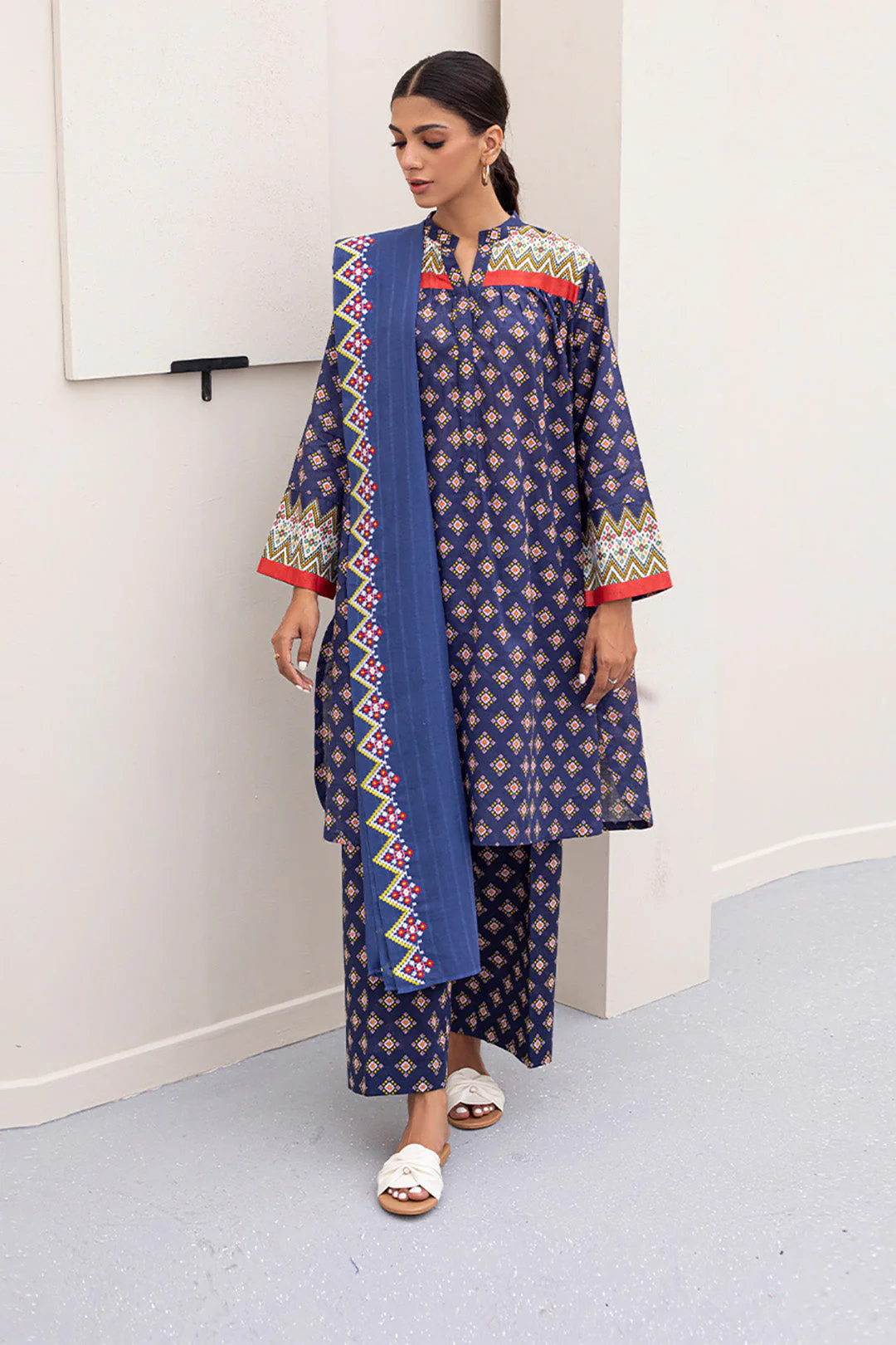 Embroidered Shirt Shalwar Dupatta - 0428 - Image 2