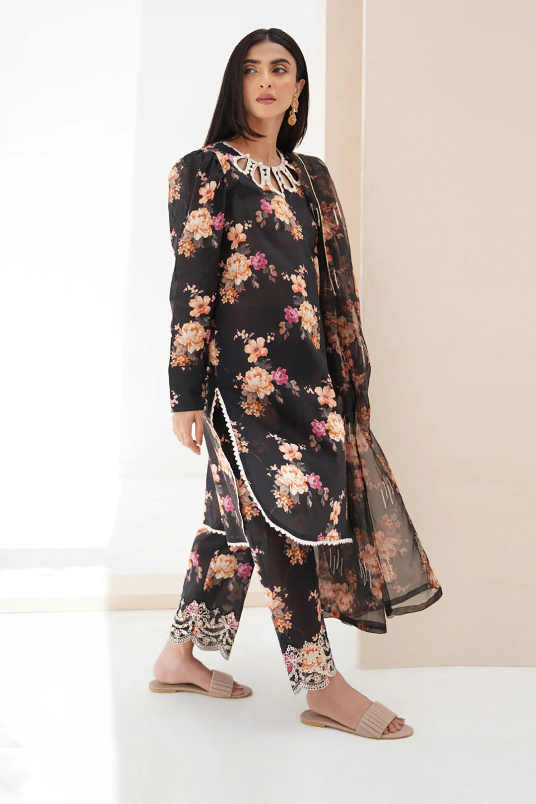 Embroidered Shirt Shalwar Dupatta - 0501 - Image 3