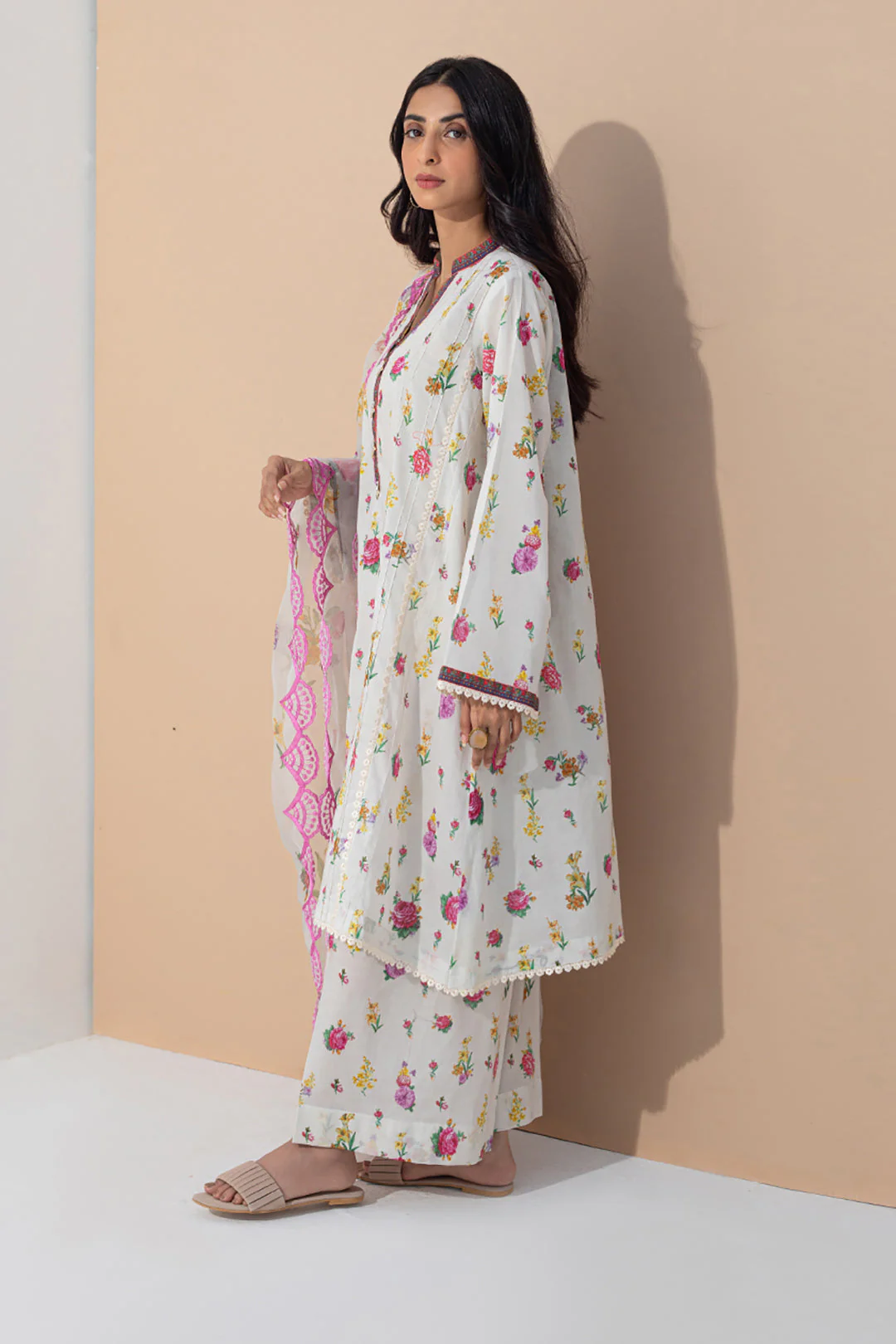 Embroidered Shirt Shalwar Dupatta - 0502 - Image 3