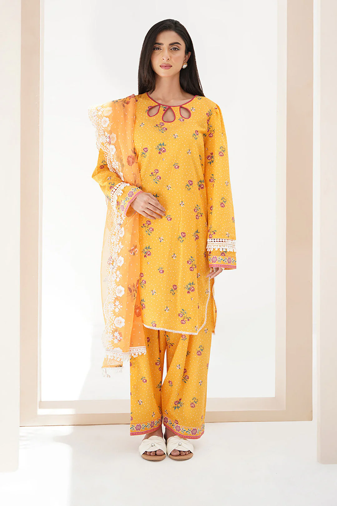 Embroidered Shirt Shalwar Dupatta - 0503 - Image 3