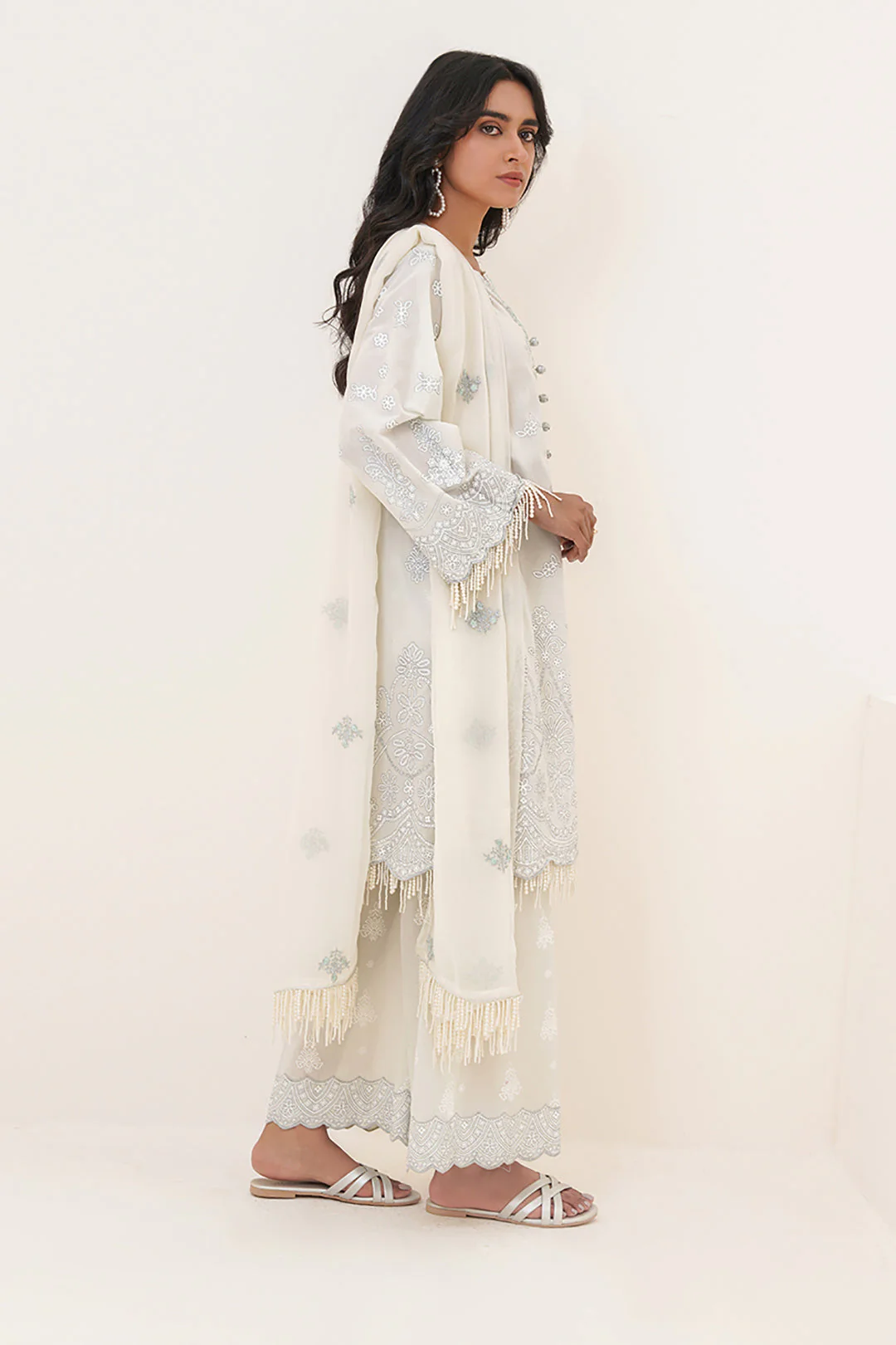 Embroidered Shirt Shalwar Dupatta - 0569 - Image 3