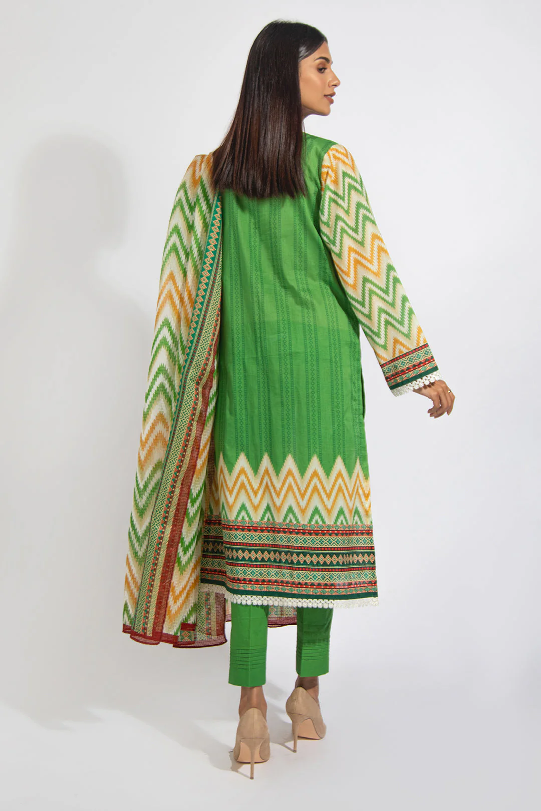 Embroidered Shirt Shalwar Dupatta - 0599 - Image 4