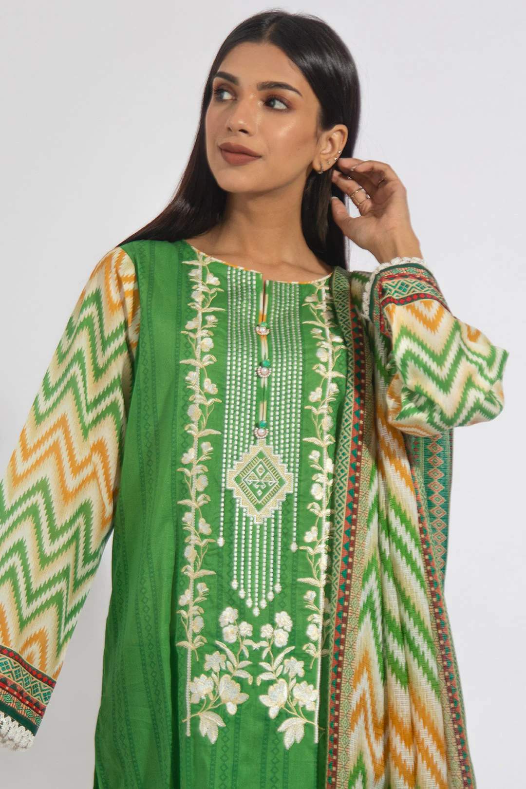 Embroidered Shirt Shalwar Dupatta - 0599 - Image 5