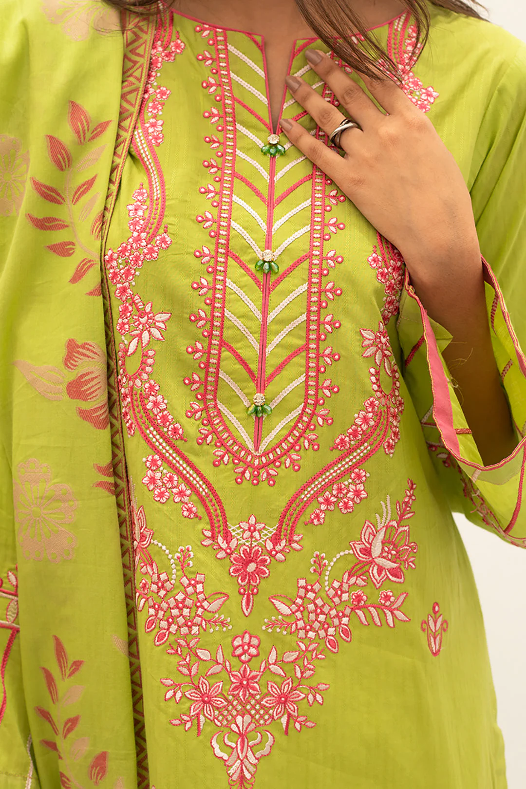 Embroidered Shirt Shalwar Dupatta - 0612 - Image 3