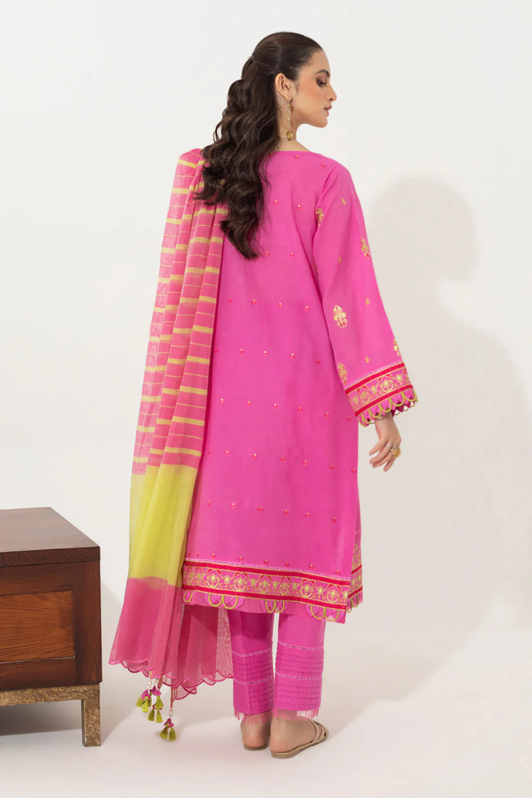 Embroidered Shirt Shalwar Dupatta - 0650 - Image 5