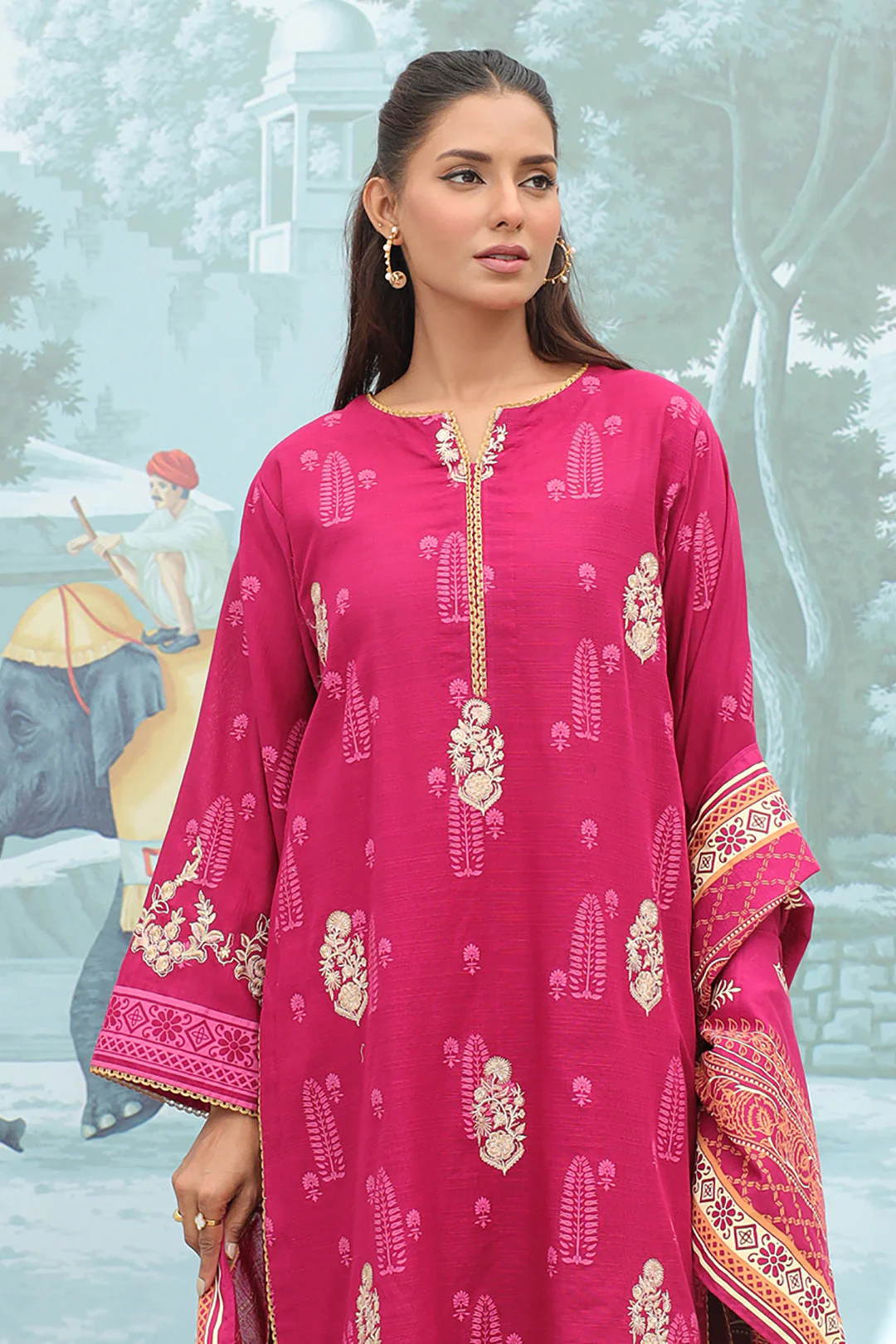 Embroidered Shirt Shalwar Dupatta - 0694 - Image 3
