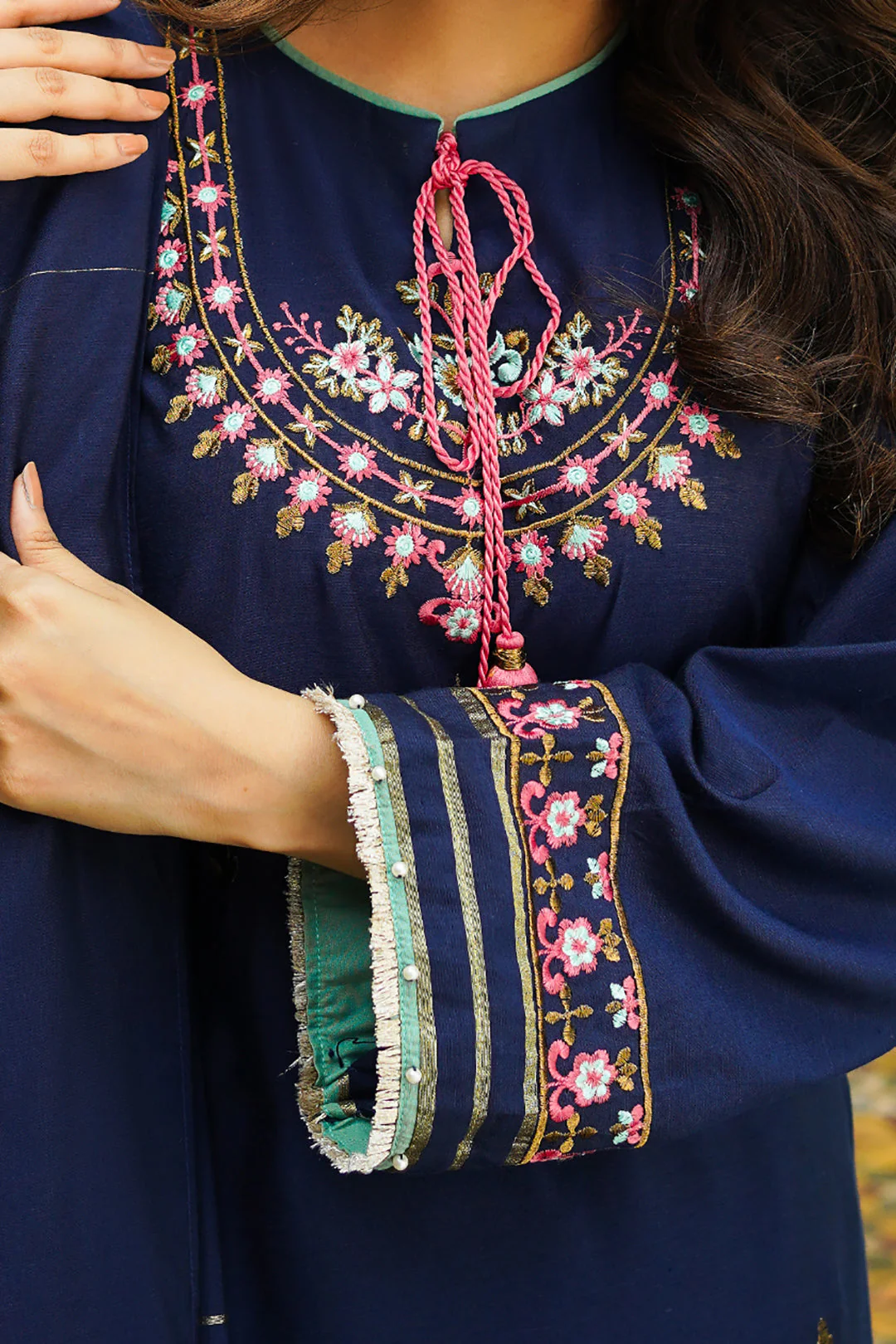Embroidered Shirt Shalwar Dupatta - 0702 - Image 3