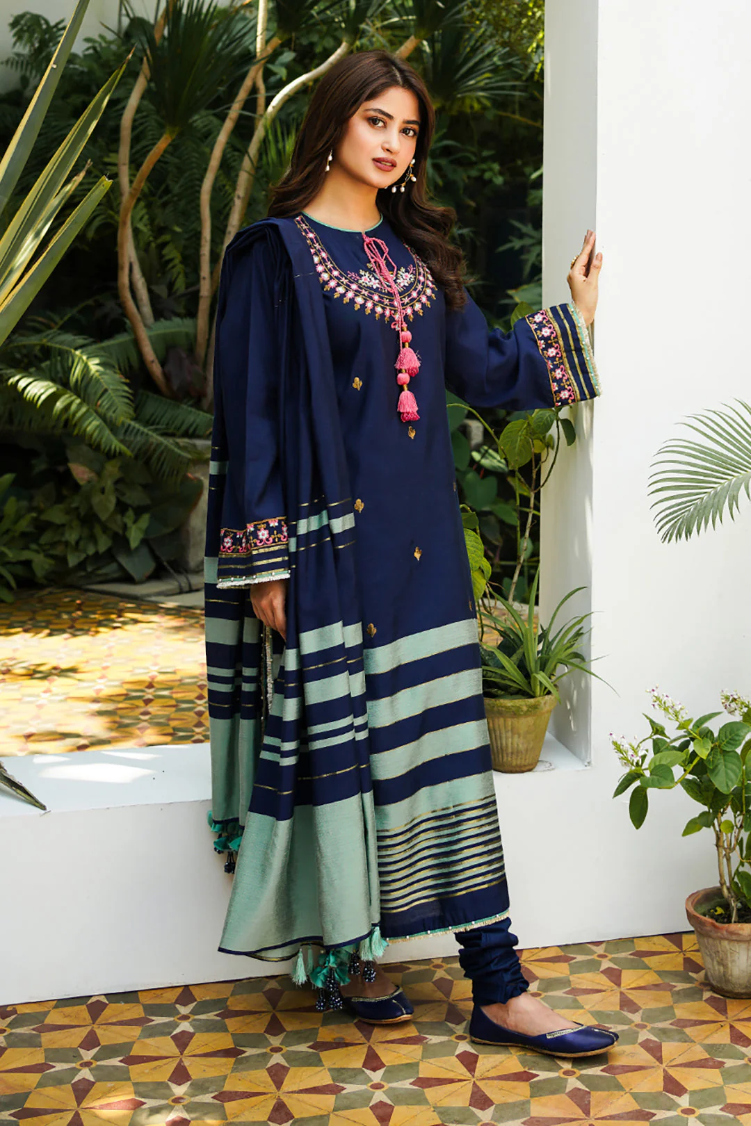 Embroidered Shirt Shalwar Dupatta - 0702 - Image 9