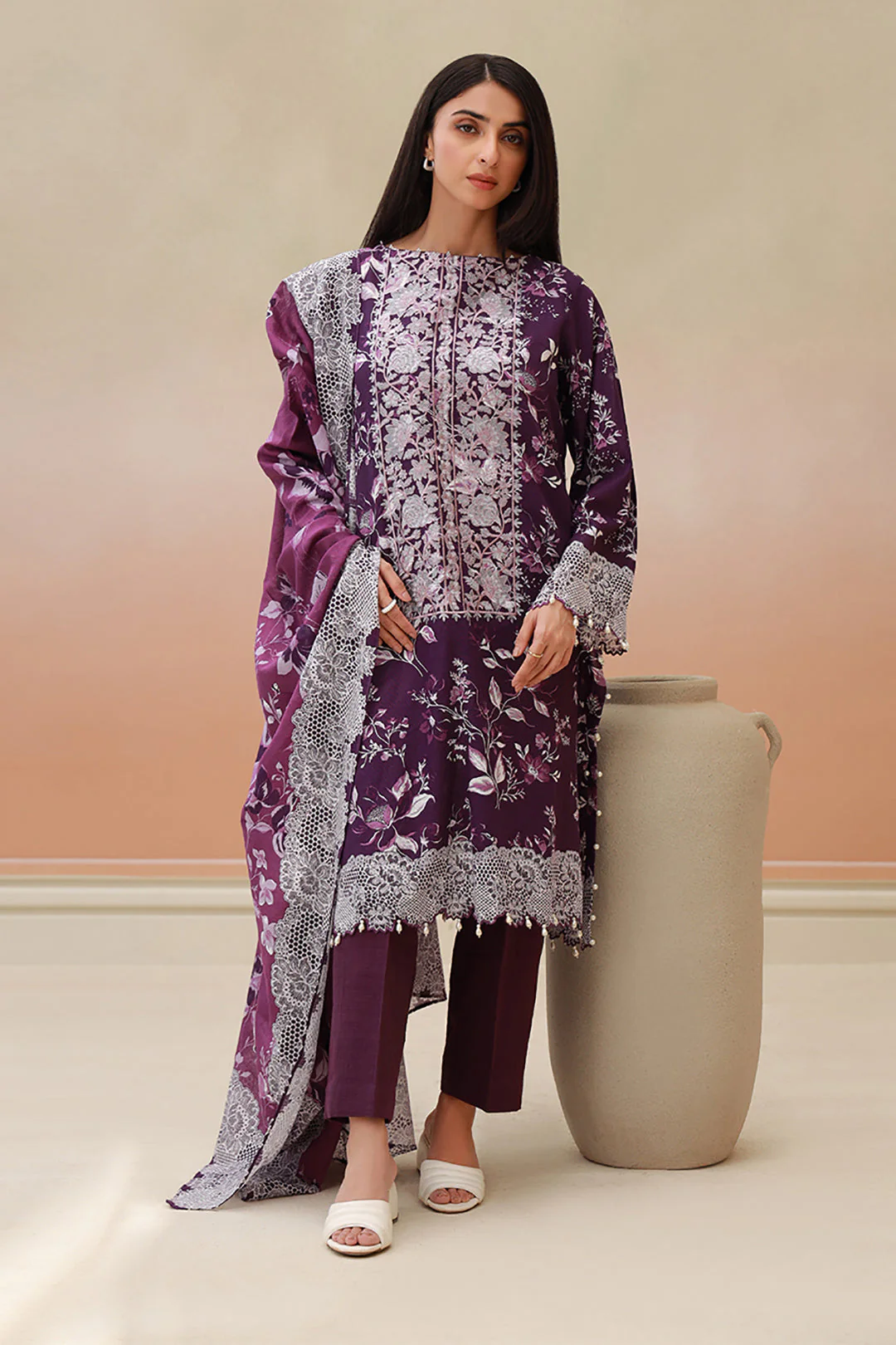 Embroidered Shirt Shalwar Dupatta - 0761 - Image 2