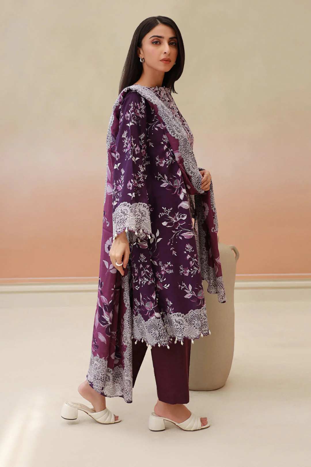 Embroidered Shirt Shalwar Dupatta - 0761 - Image 3