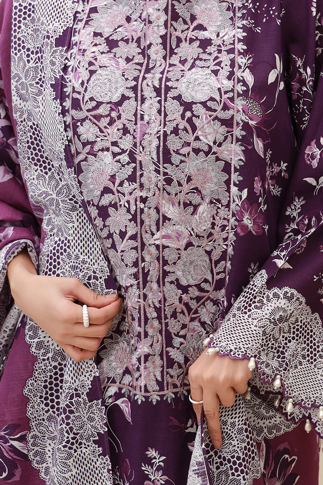Embroidered Shirt Shalwar Dupatta - 0761 - Image 4